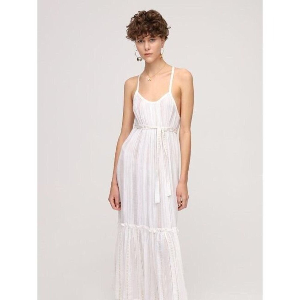Lemlem Kelali Sun Dress White Maxi Semi Sheer Boho - Picture 8 of 11